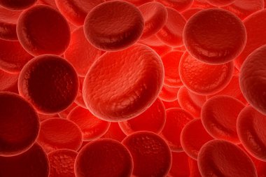 Kırmızı kan hücreleri. 3D render