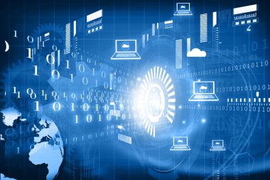 Internet iletişim arka plan. 3D render