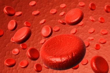 Kırmızı kan hücreleri. Tıp ve bilim arka plan. 3D render