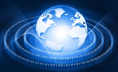 Yüksek teknoloji dünya teknolojik arka plan. İkili akış 