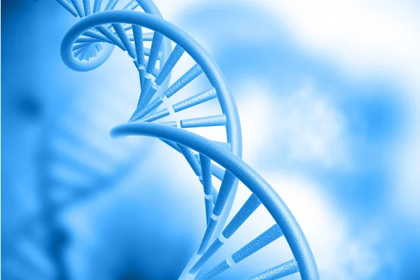 DNA structure on blue background. 3d illustration biochemistry concept