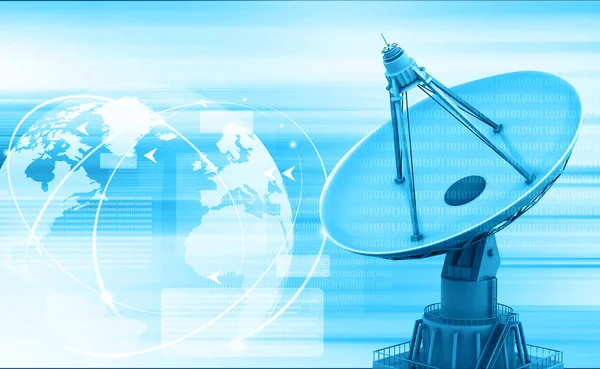 Satellite Dish Transmission Data Global Telecommunication Background — Stock Photo, Image