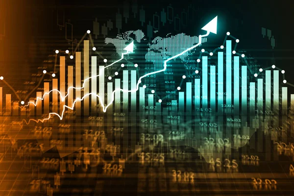 Tőzsdei Diagram Pénzügyi Háttér — Stock Fotó