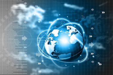 Küresel iş teknoloji. 3D render 