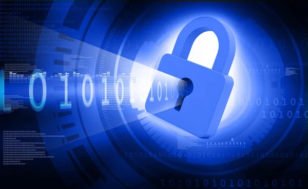 Internet Biztonság Fogalma Óriás Lakat Bináris Patakok Render — Stock Fotó