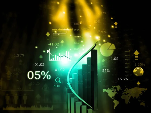 Диаграмма Роста Фондовой Биржи Визуализация — стоковое фото