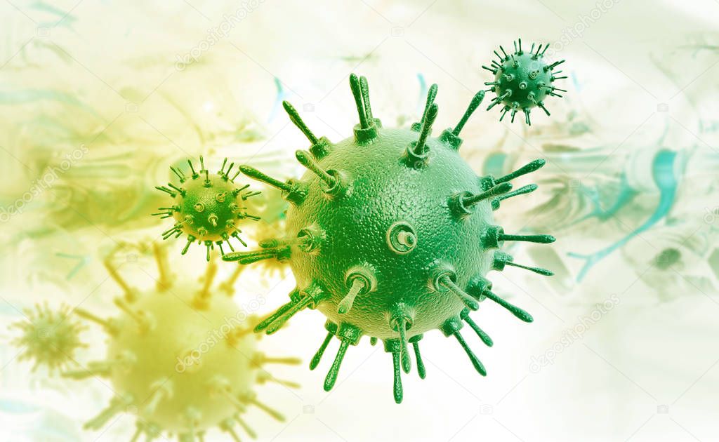 3d render of virus on medical background	