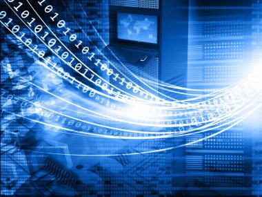 İkili akış sunucusu bilgisayar. 3D render 