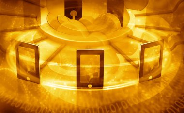 Kavram arka plan bulut. 3D çizim