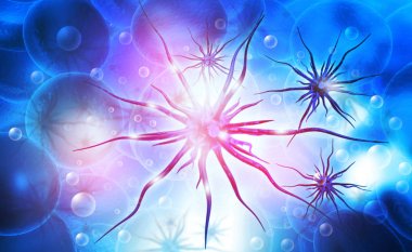 Arka plan üzerinde virüs. 3D render