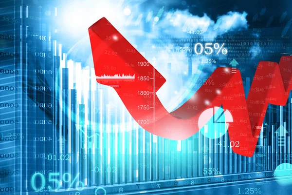 Business Pfeil Diagramm Finanzielles Wachstum — Stockfoto