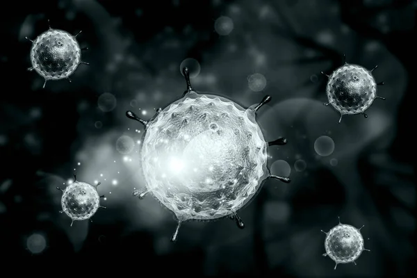 Arka Plan Üzerinde Virüs Render — Stok fotoğraf