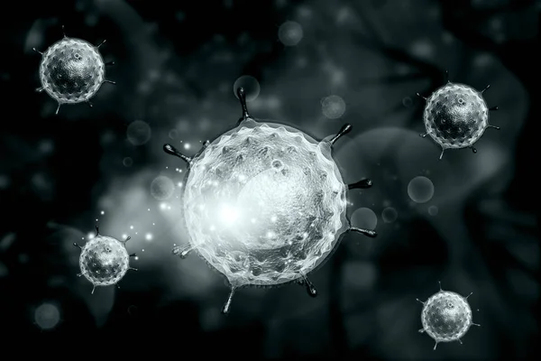 Virus Sfondo Astratto Rendering — Foto Stock