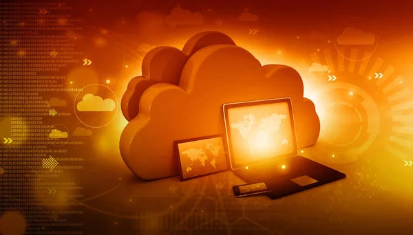 Concetto Cloud Computing Rendering — Foto Stock