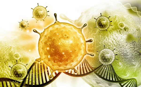 Illustration Dna Och Virus — Stockfoto