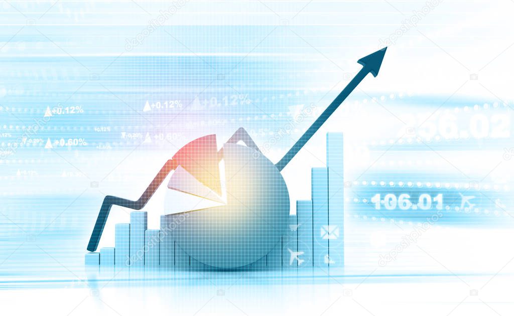 Stock market report. 3d illustration 	