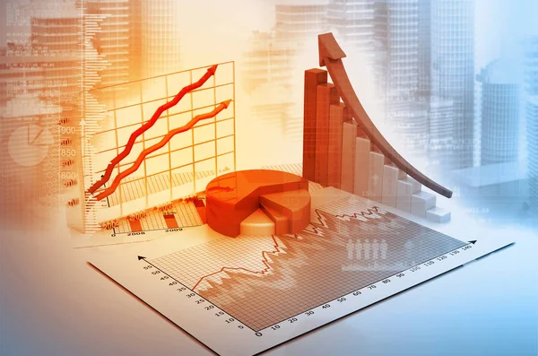 Gráfico Gráficos Sobre Fondo Negocio Digital —  Fotos de Stock