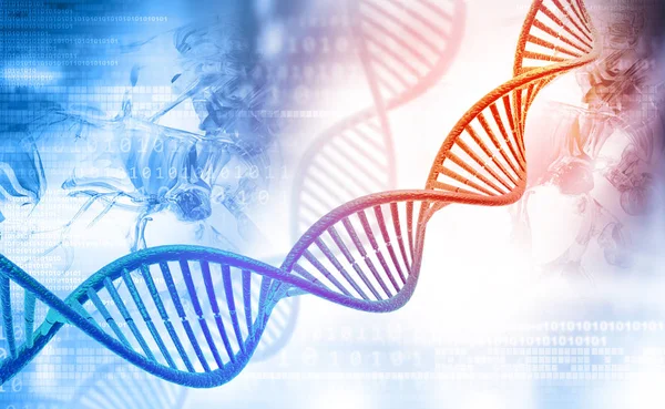 Ilustração Digital Moléculas Dna — Fotografia de Stock