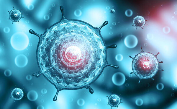 3d illustration of virus on medical  background	