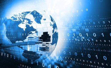 Küresel internet bağlantısı. 3D çizim