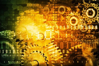 Internet teknoloji arka plan. 3D çizim