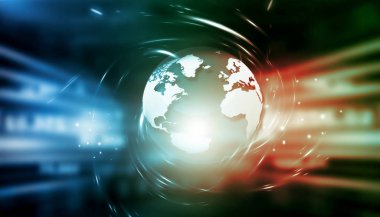 Küresel internet teknolojik altyapı. 3D çizim