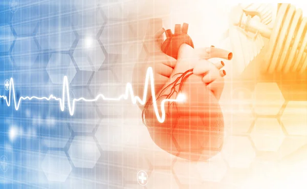 Mänskliga Hjärtat Abstrakt Medicinsk Bakgrund Illustration — Stockfoto
