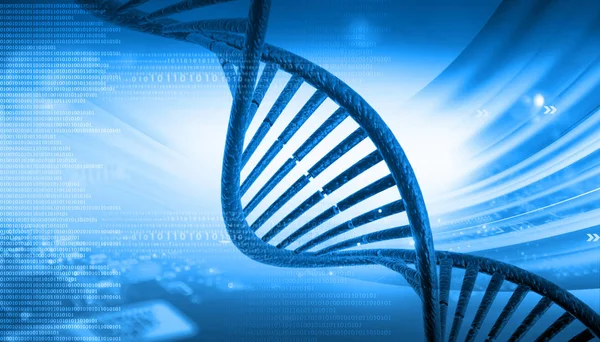 Darstellung Der Dna Auf Blauem Hintergrund — Stockfoto