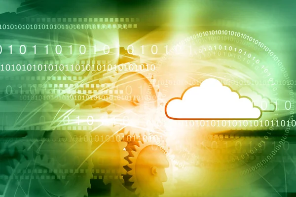Cloud Computing Koncept Globalt Computernetværk Illustration - Stock-foto