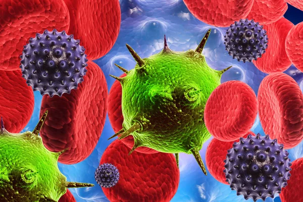 Virus Sfondo Medico Illustrazione — Foto Stock