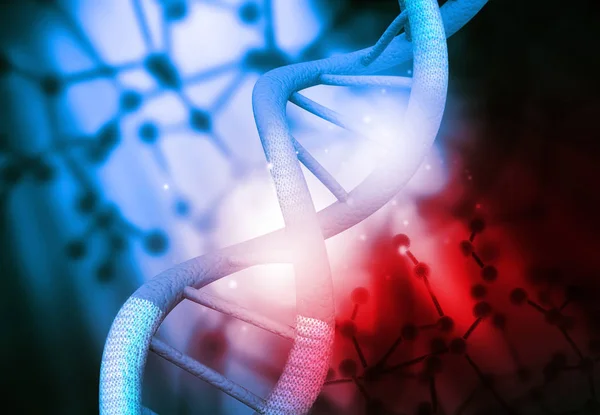 Dna on abstract science background. 3d illustration