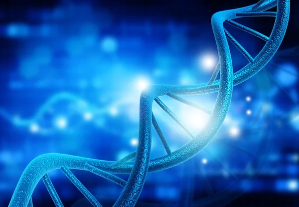 Molecole Dna Sfondo Blu Illustrazione — Foto Stock