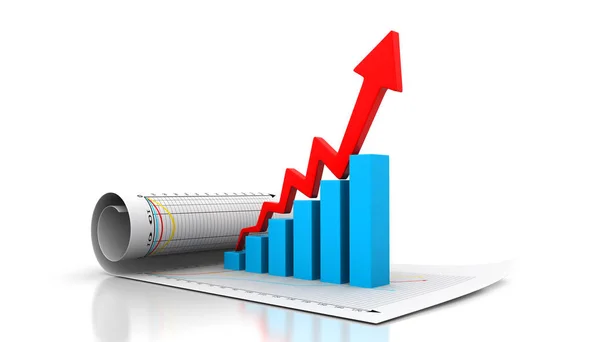 Grafico Delle Imprese Che Mostra Profitti Guadagni Contesto Commerciale — Foto Stock