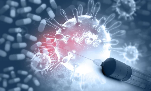 Virus Met Geneeskunde Abstracte Achtergrond Illustratie — Stockfoto