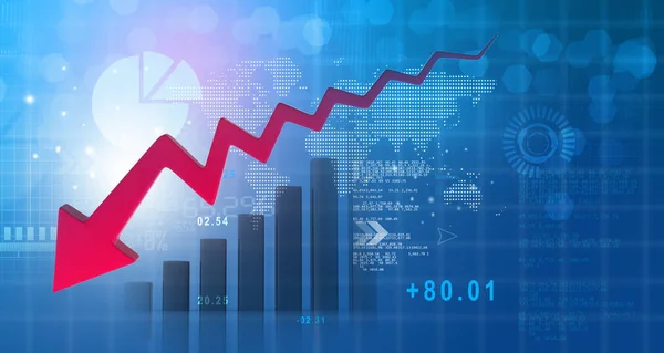 Business Nedgång Diagram Illustration — Stockfoto