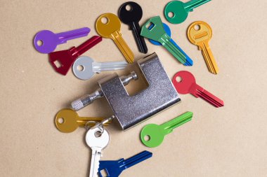 Güvenlik Pad kilit ve renk anahtarlarını