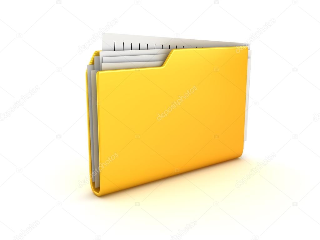 Yellow folder and documents