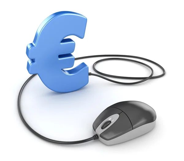 Euro-Symbol mit Computermaus — Stockfoto