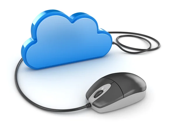 Nube azul y ratón de ordenador —  Fotos de Stock