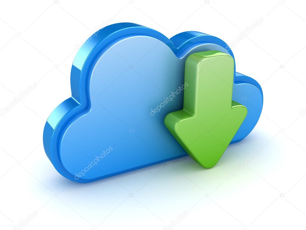 Download concept with cloud