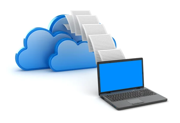 Trasferimento dei dati a un server di rete cloud — Foto Stock