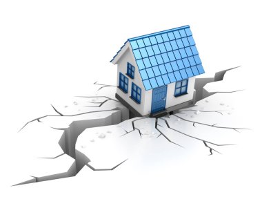 Evin içinde bir çatlak deprem sırasında başarısız oldu