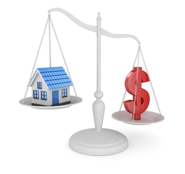 House és a dollár szimbólum kiegyensúlyozó — Stock Fotó