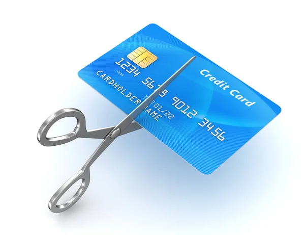Nożyczki i karty kredytowej — Zdjęcie stockowe