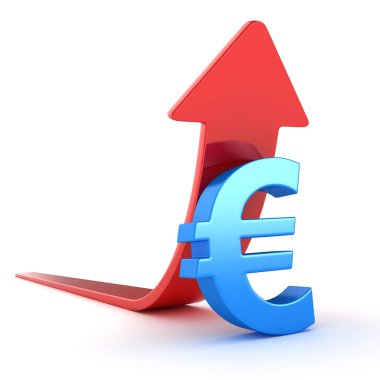 Euro simgesini ve kırmızı ok