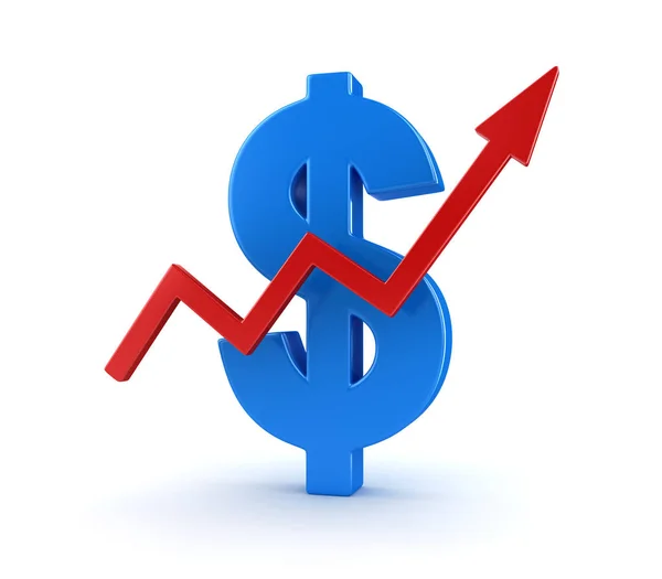 Geschäftsdiagramm mit Dollarsymbol — Stockfoto