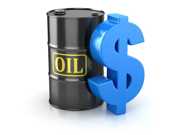 Baril de pétrole et Dollar signe — Photo