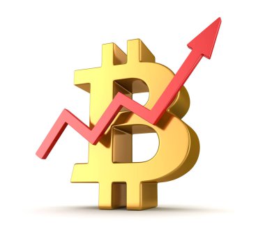 Bitcoin sembol ve iş grafiği