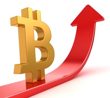 Kırmızı ok Bitcoin sembolü