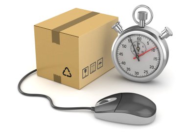 Kronometre ile online alışveriş kavramı